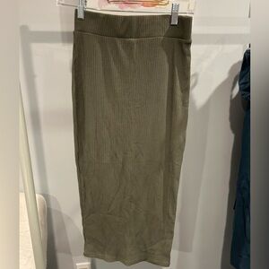 Army green stretchy pencil skirt